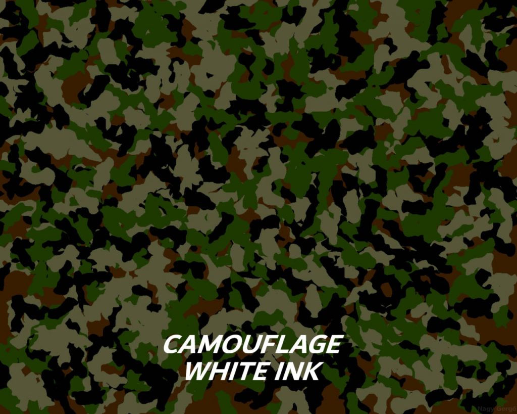 Camouflage + White Text