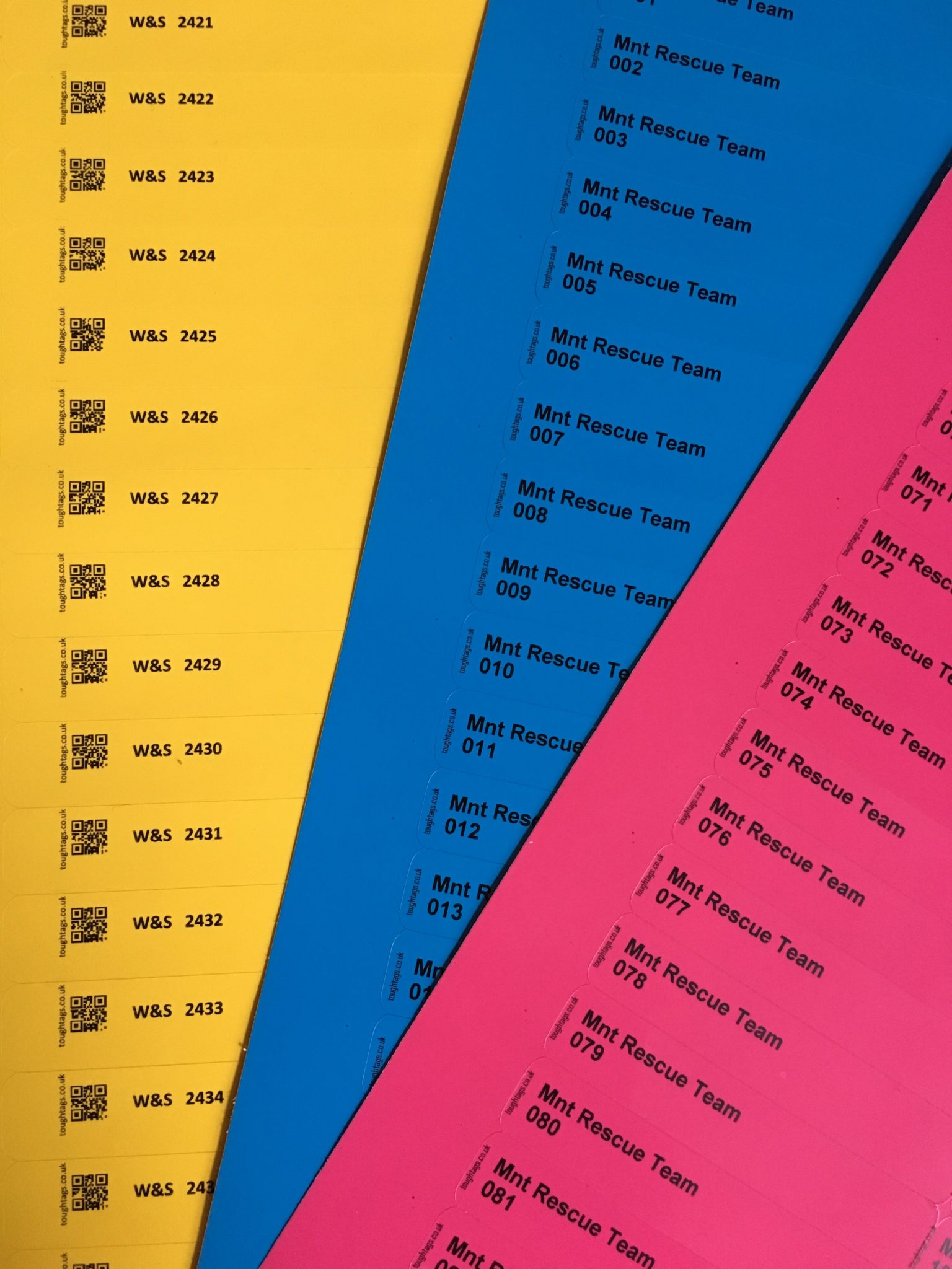 SEQUENCED NUMBERED TAGS